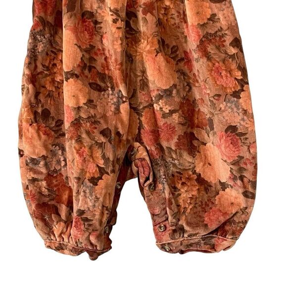 Ciccino Italy Baby Romper Sz 1 Italian 6-9 mos Floral Spice Satin Lace Collar - Picture 3 of 11